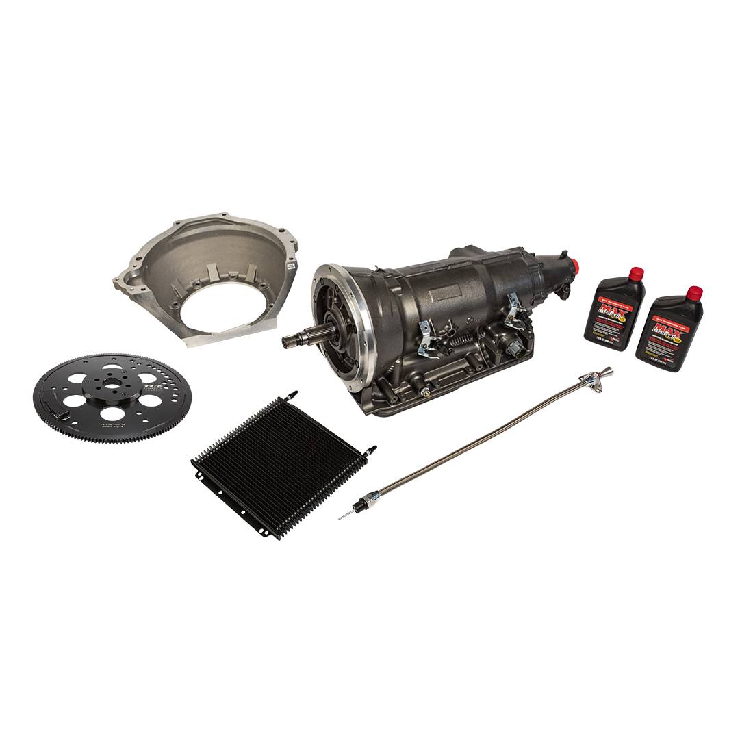 4x Four Speed Transmission Package for 50oz Externally Balanced Small Block Ford, Electronic 4L80E-Based