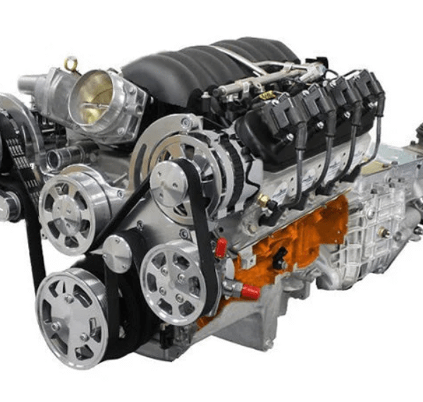 GM LS Compatible 427 c.i. Engine and TKX Manual Transmission - 625 HP - Standard Edition Builder Series with Natural Pulley Kit - Fuel Injected